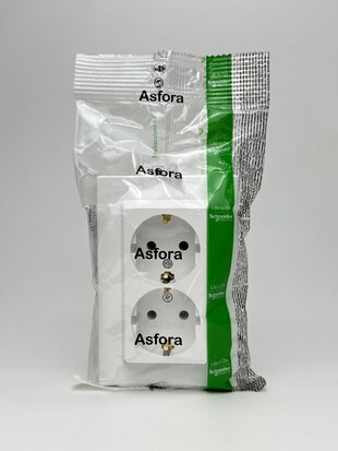 Розетка 2-а з/з біл. Schneider ASFORA EPH9900121