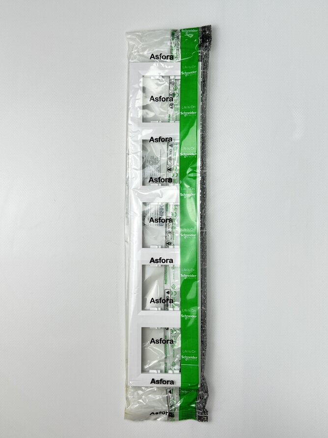 Рамка 5 горизонтальна біл. Schneider ASFORA EPH5800521