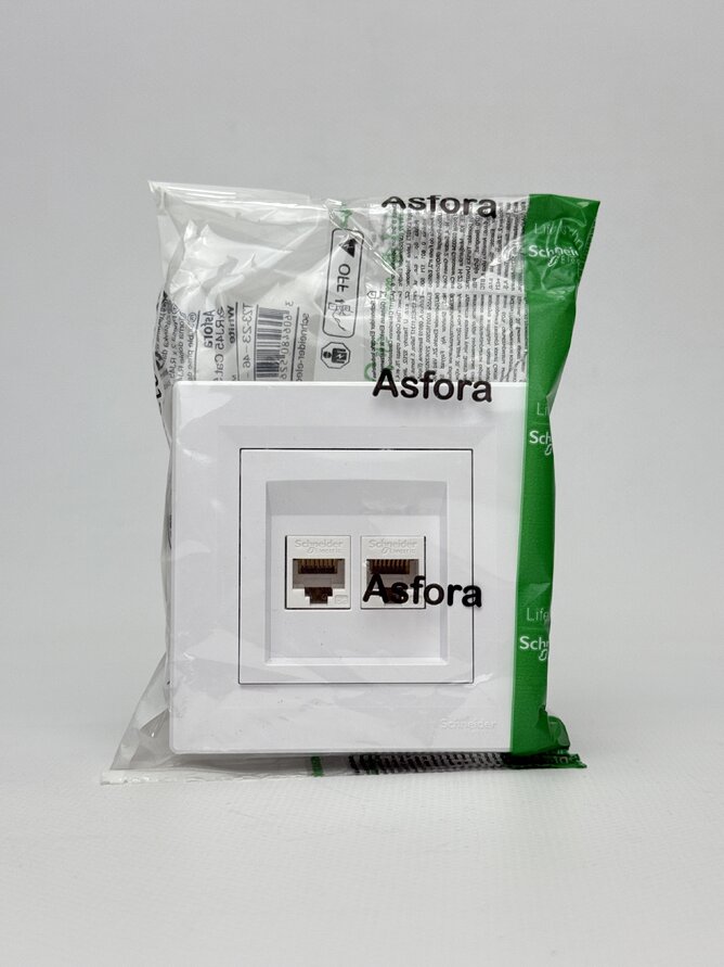 Розетка 2-а комп. біл. Schneider ASFORA EPH4400121