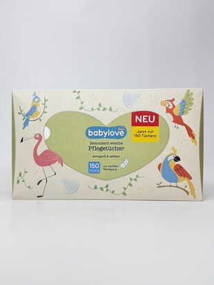 babylove Дитячі серветки сухі 3-шарові Babypflegetucher trocken 150St