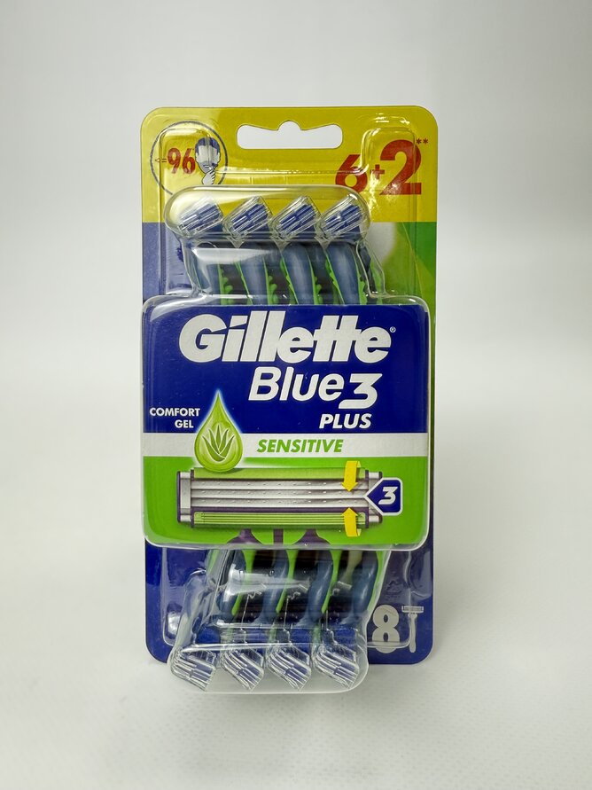 Gillette Одноразка Blue3 (6+2 шт) Sensitive