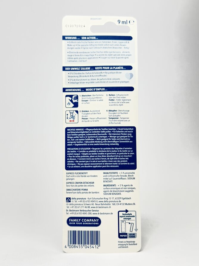 Dr. Beckman Плямовивідник Олівець Express Flecken Stif 9ml