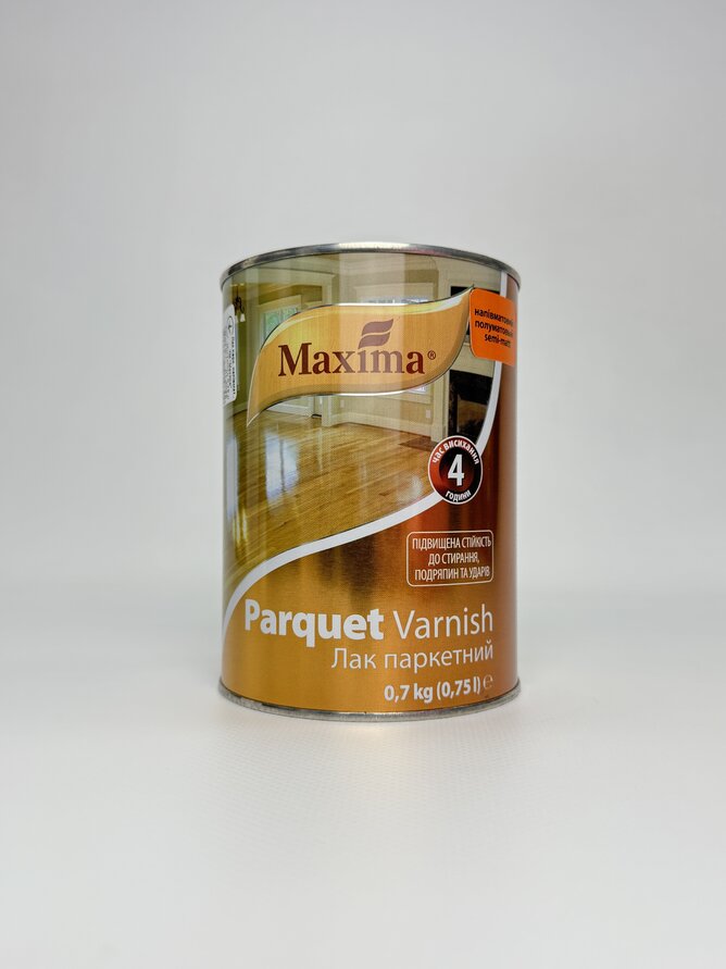 Лак паркетний алкідно-уретановий напівматовий ТМ "Maxima" - 0.75 л
