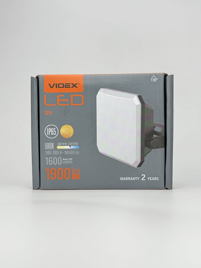 LED прожектор VIDEX F3 20W 5000K 220V Black VLE-F3-0205B