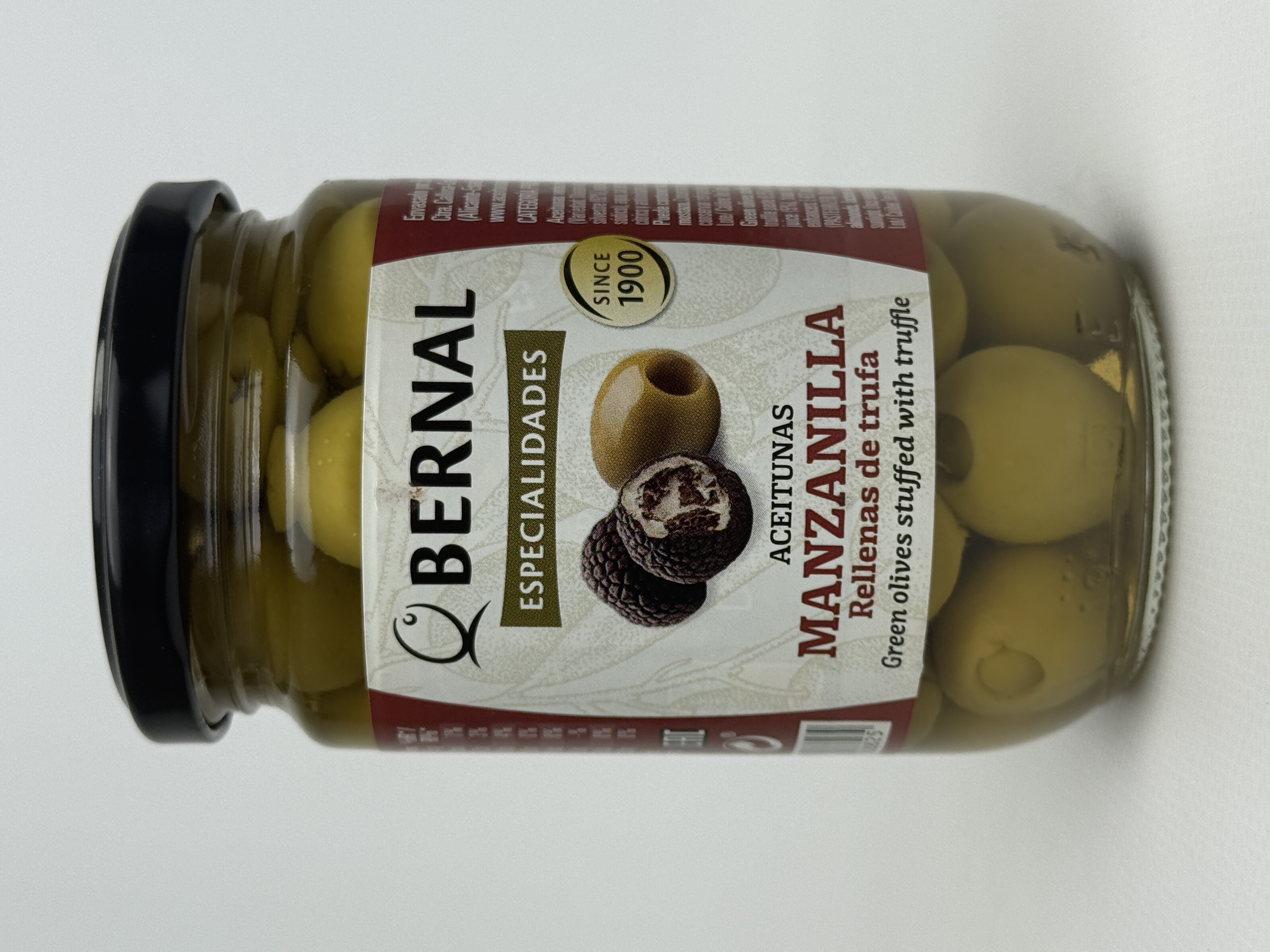 Оливки Bernal фаршировані пастою з трюфеля 300 г.(суха вага 180 г)