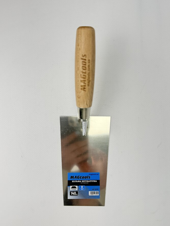 Кельня штукат. тип трапеція. дерев. ручка 140мм арт.3125 Magtools