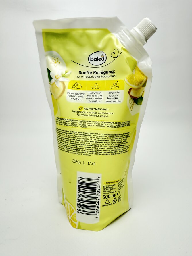 Balea - CremeSeeife Ginger+Lemon NF 500ml