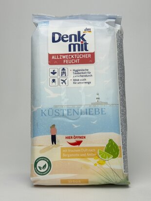 Denk Mit серветки вологі для прибирання унів. Bergamotte und Amber 50 шт.