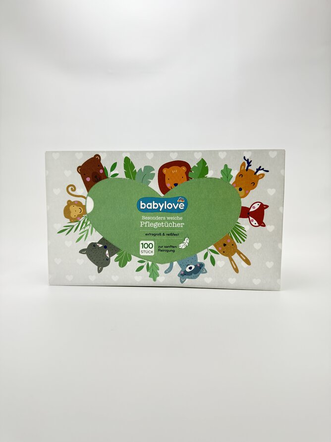 babylove Дитячі серветки сухі Babypflegetucher trocken 100St