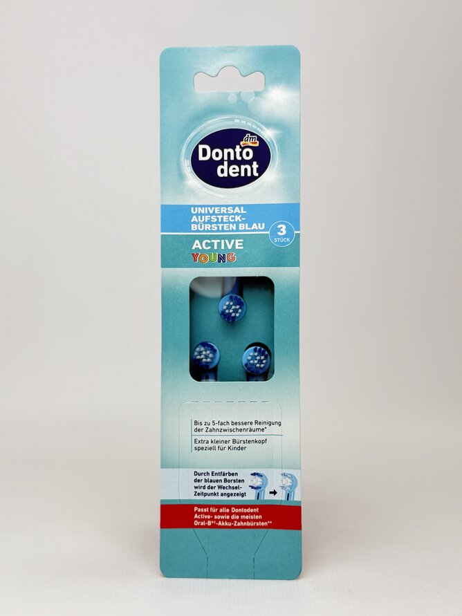 Dontodent Запаски дитячої електрощітки Active Young BLUE 3шт.
