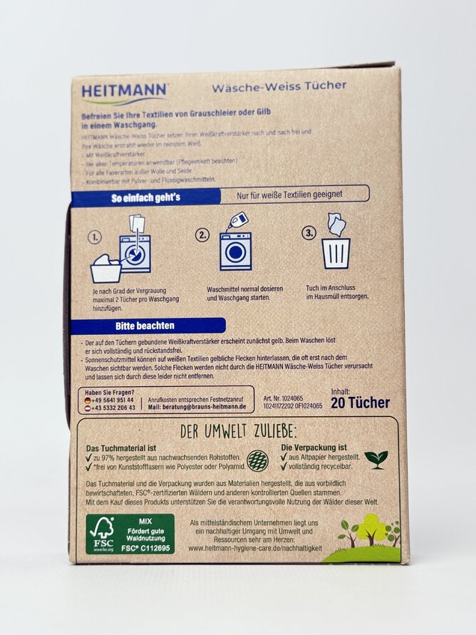 Heitman - Wasche-Weiss tuсher Серветки відбілюючі 20st