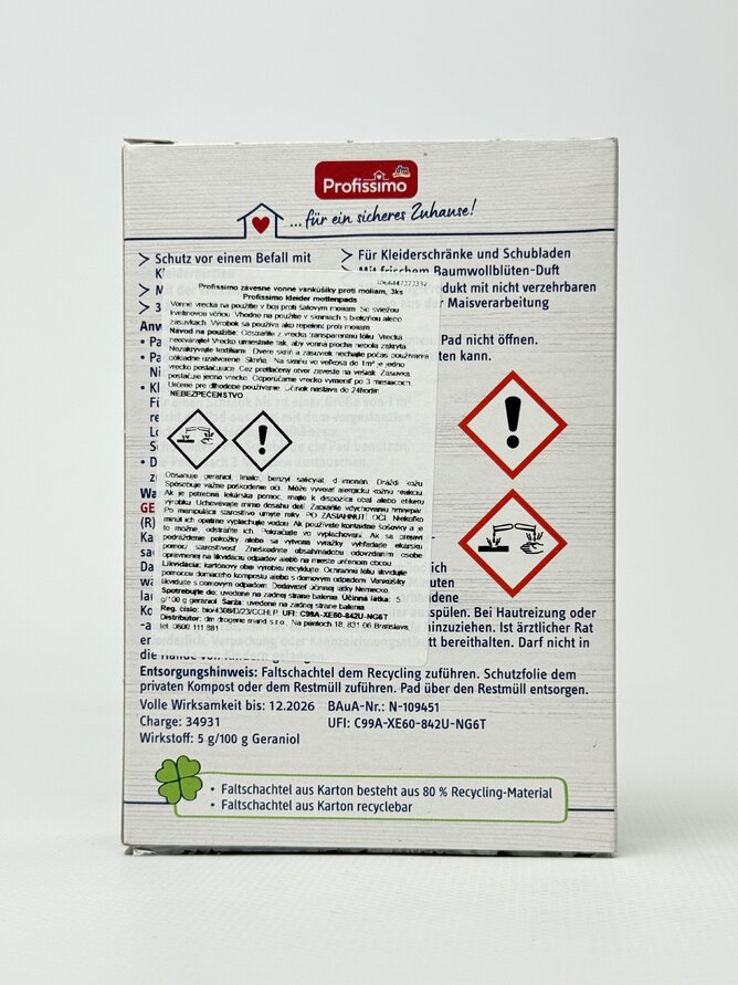 Profissimo Патчі для одягу від молі Kleidermottenpads 3шт.
