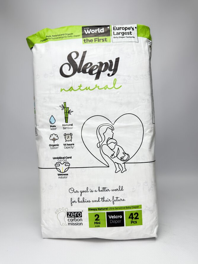 Sleepy Підгузки дитячі Natural Mini-2 (3-6кг). 42шт.