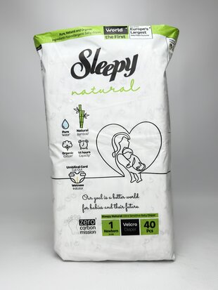 Sleepy Підгузки дитячі Natural Newborns-1 (2-5кг). 40шт.
