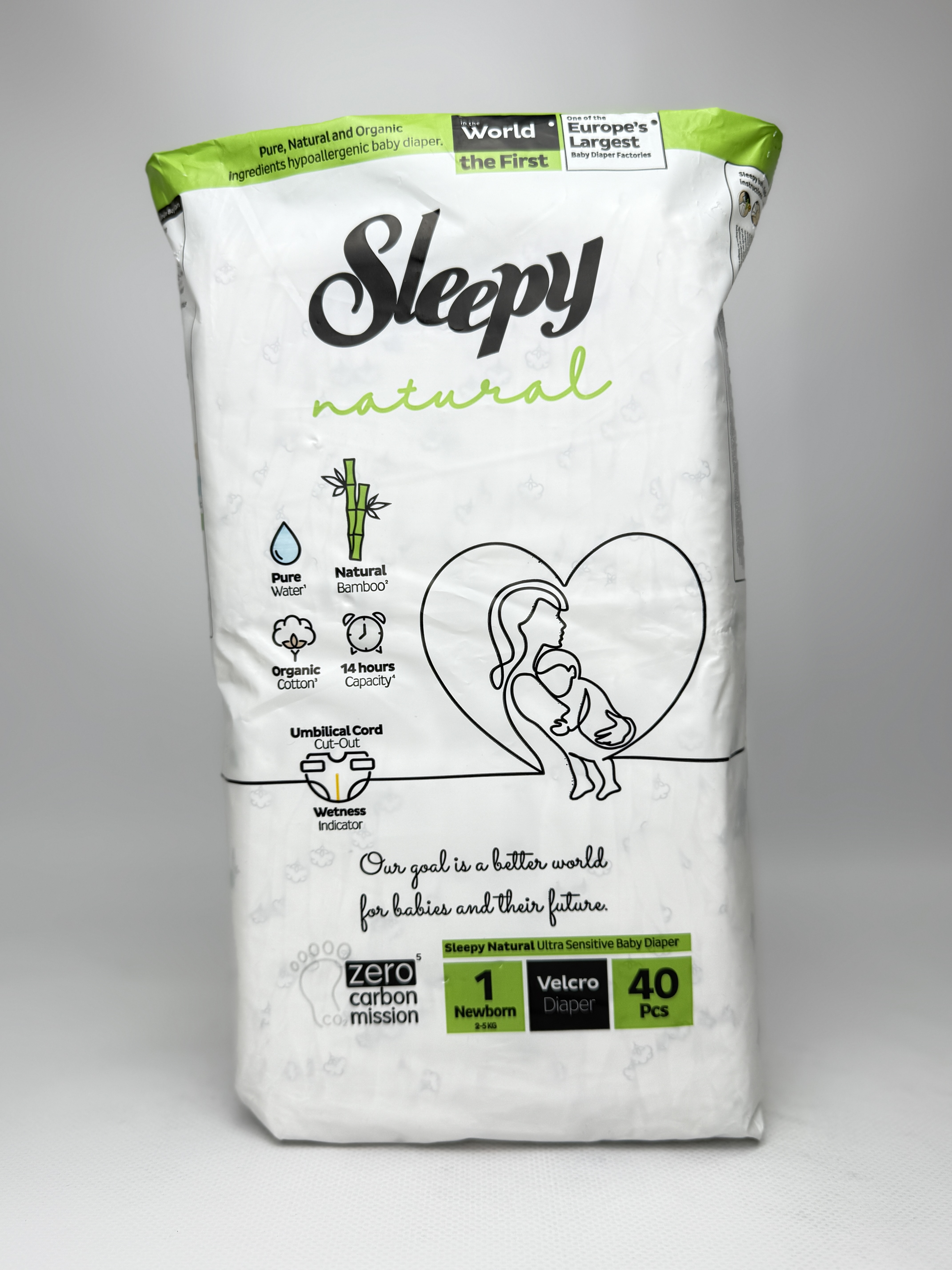 Sleepy Підгузки дитячі Natural Newborns-1 (2-5кг). 40шт.