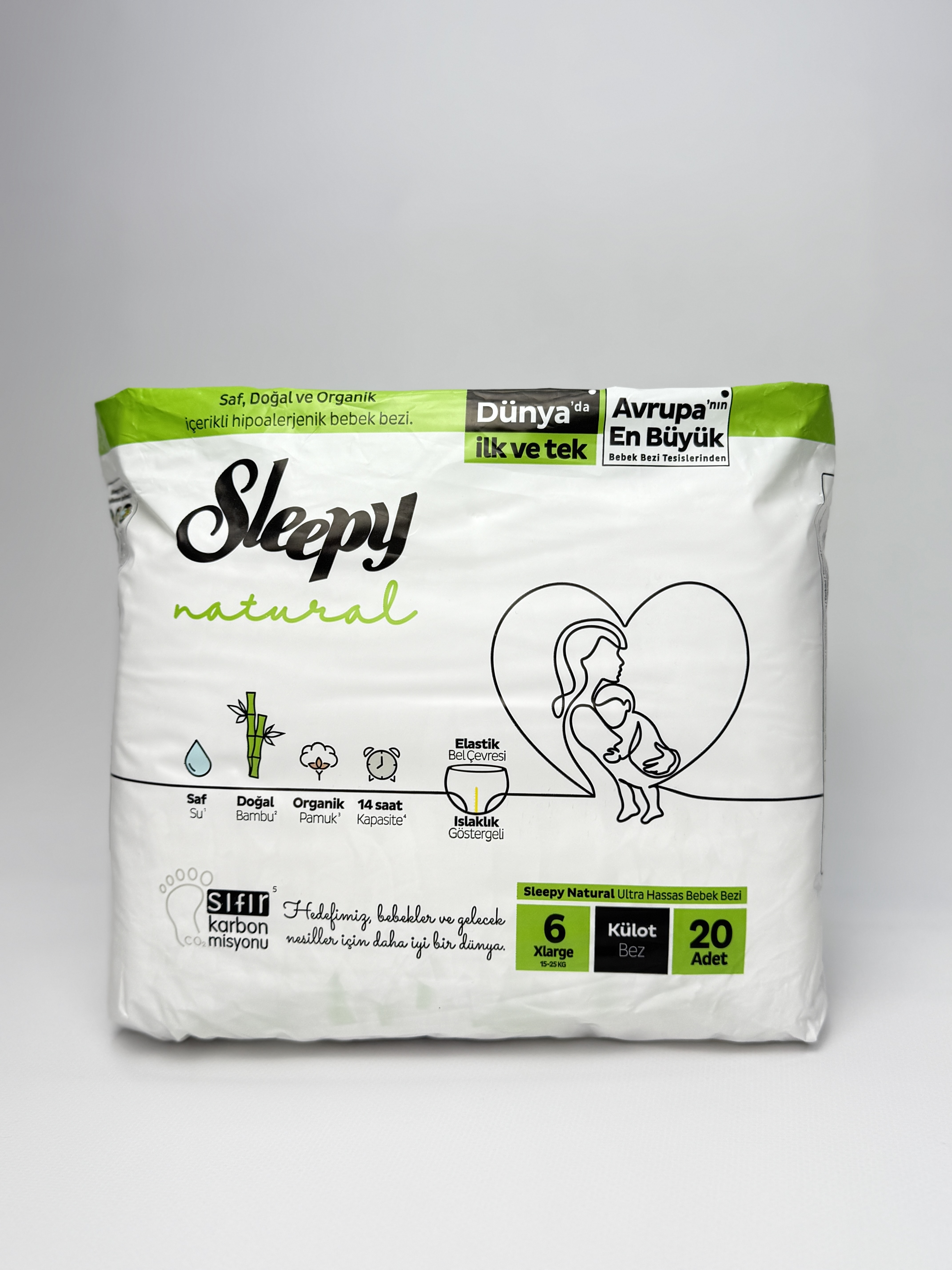 Sleepy Трусики Natural XLarge-6 (15-25кг). 20шт.