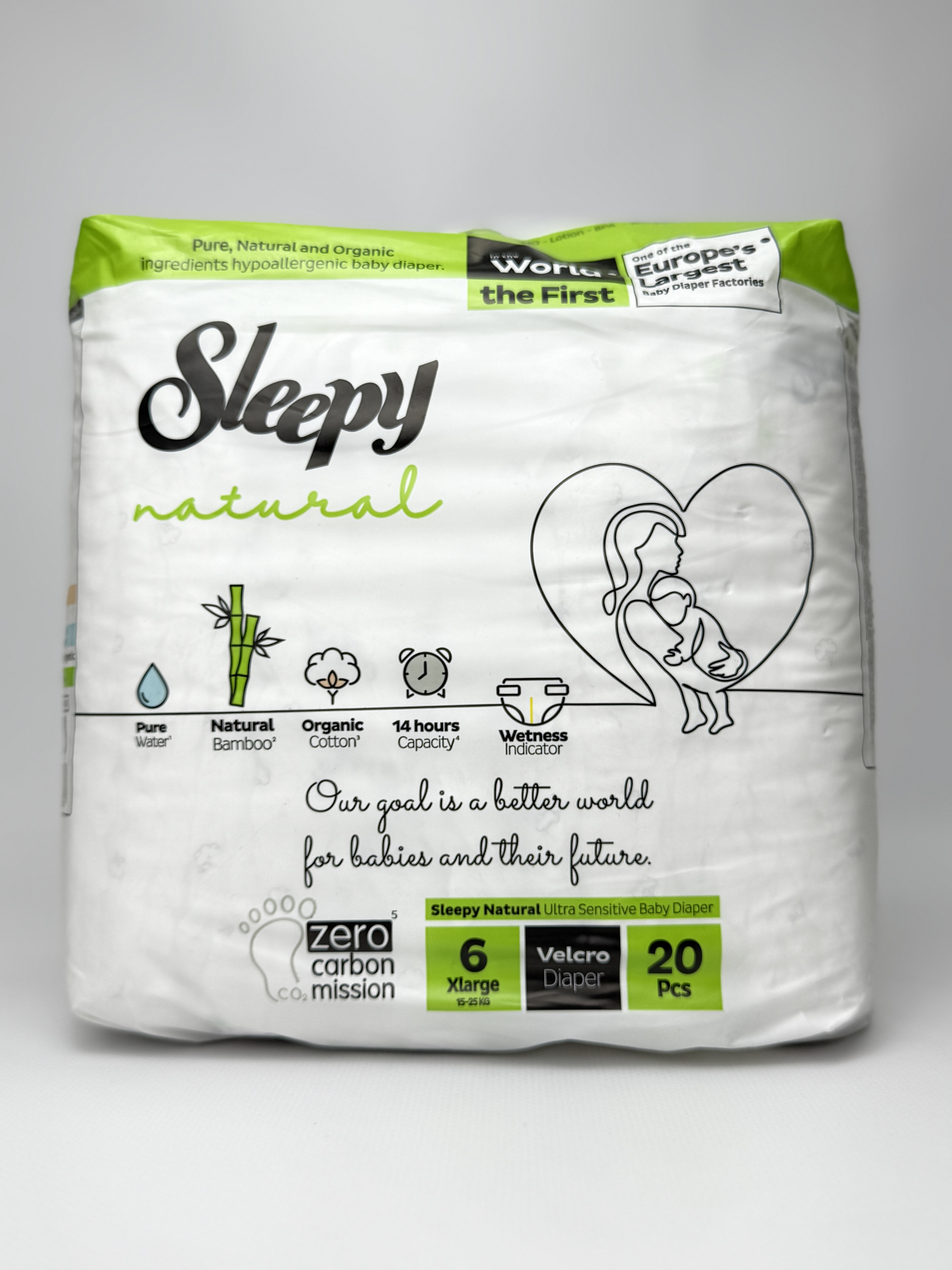 Sleepy Підгузки дитячі Natural XLarge-6 (15-25кг). 20шт.