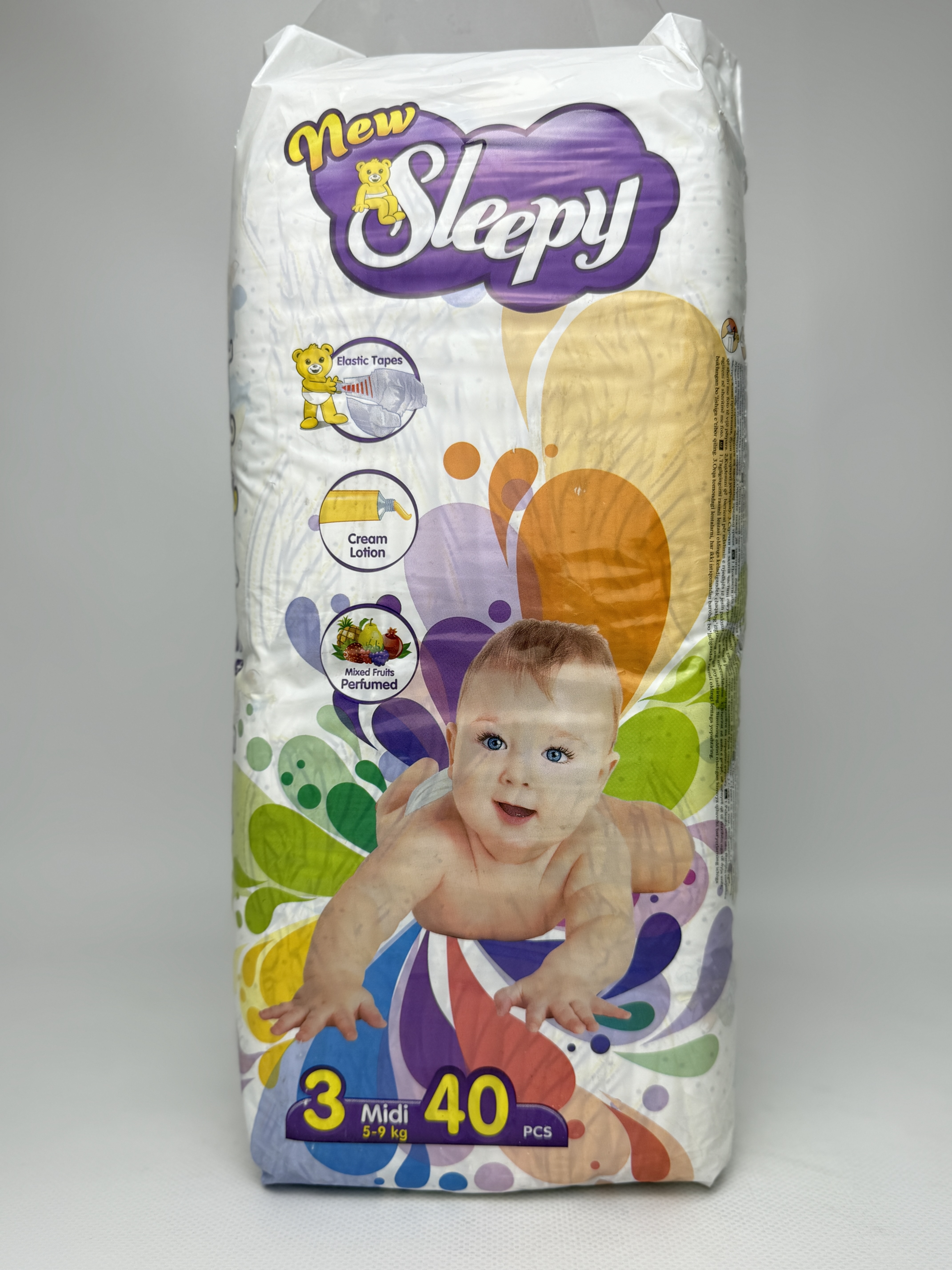 Sleepy Підгузки дитячі NewSleepy Midi-3 (5-9кг). 40шт.