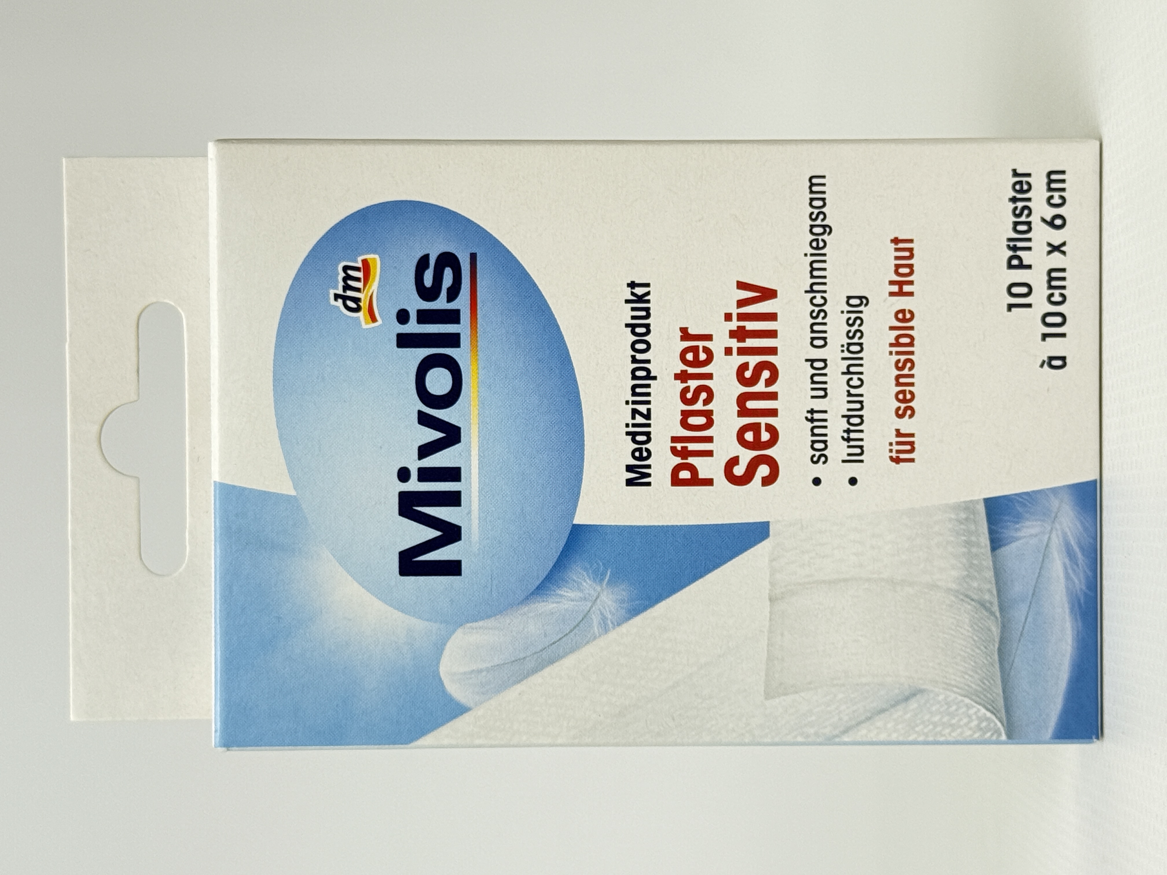 Пластир Mivolis Pflaster Sensitiv 10 cm x 6 cm. 1 m