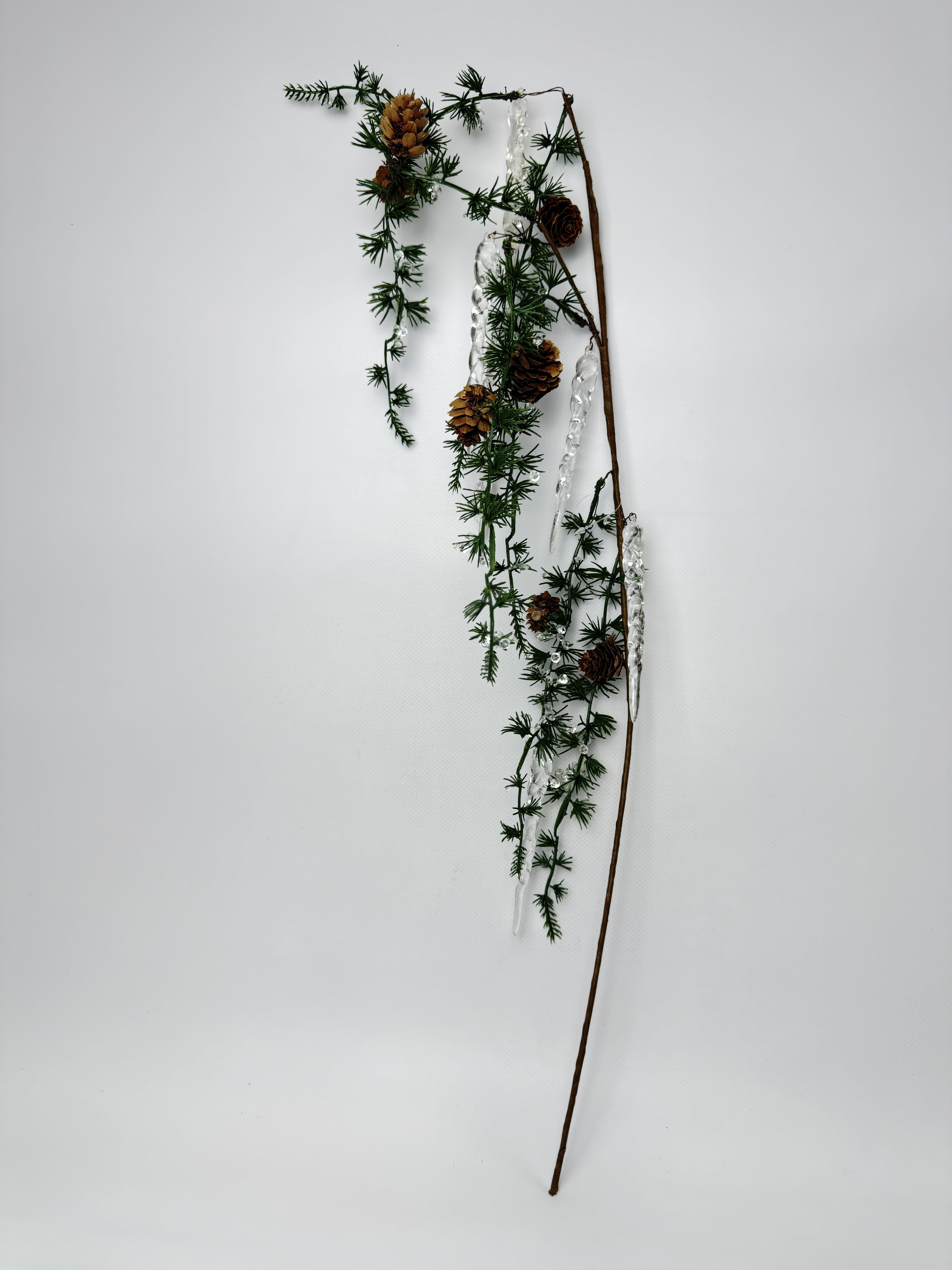 Декор EYC211105 Новорічна Гілка Соснова з шишками та борулями. 58 см