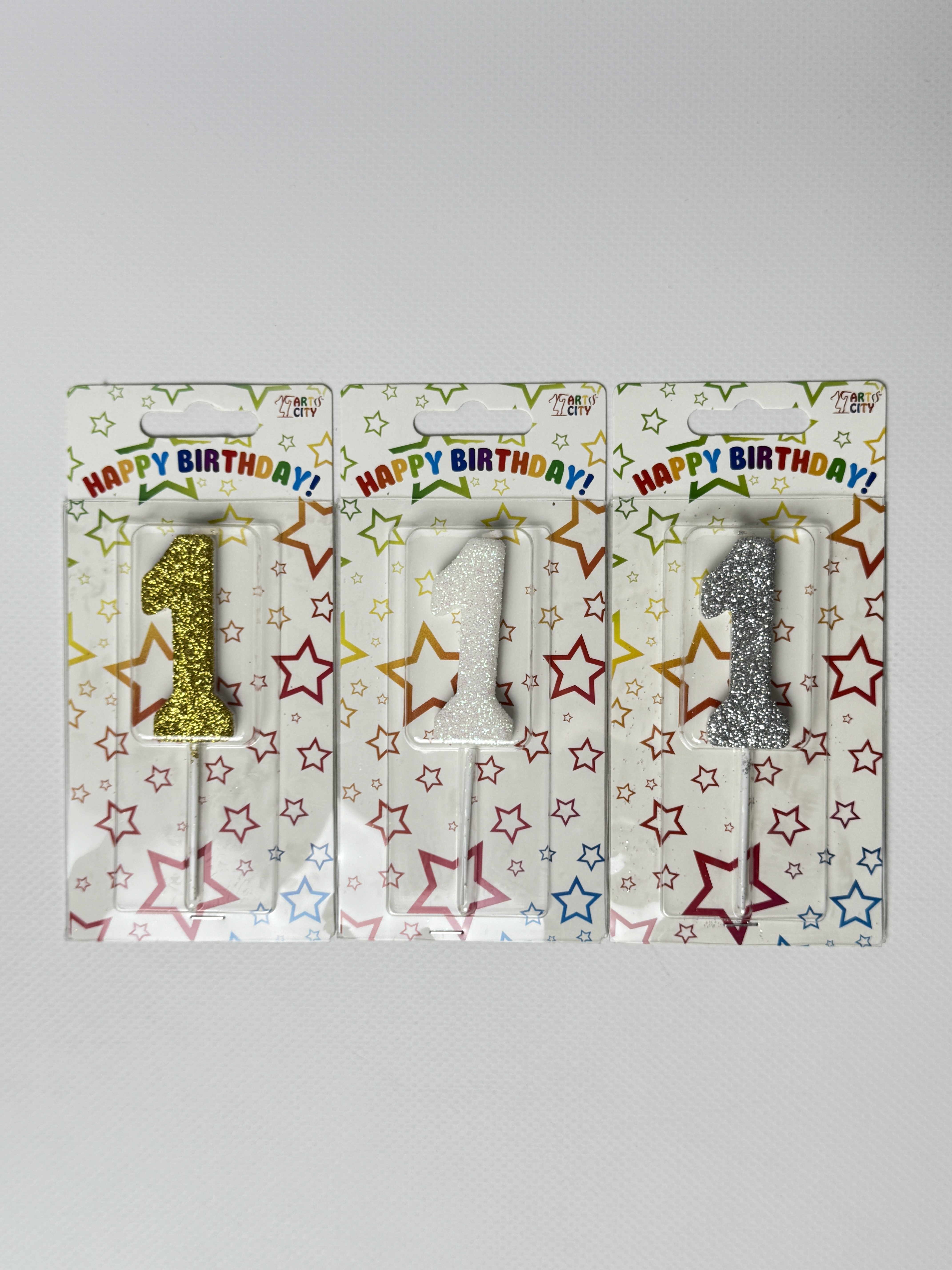 Свічка Цифра 5.5см біла/золото/срібло