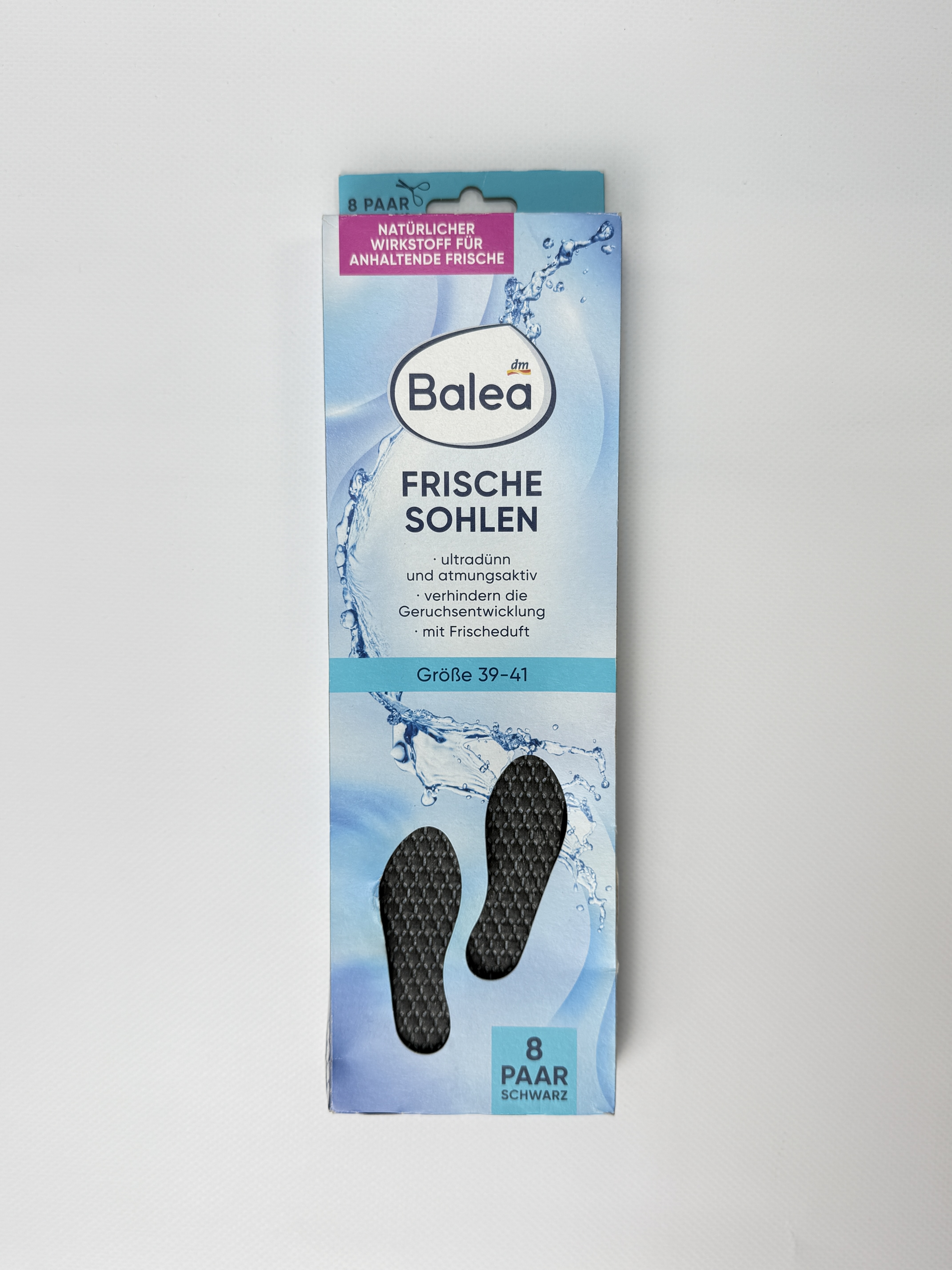 Balea Устілки Frischesohlen schwarz. р. 39-41 . 8 шт.