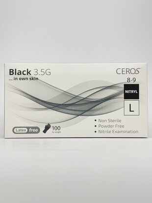 Рукавички CEROS нітріл.огл. L чорні (100шт)