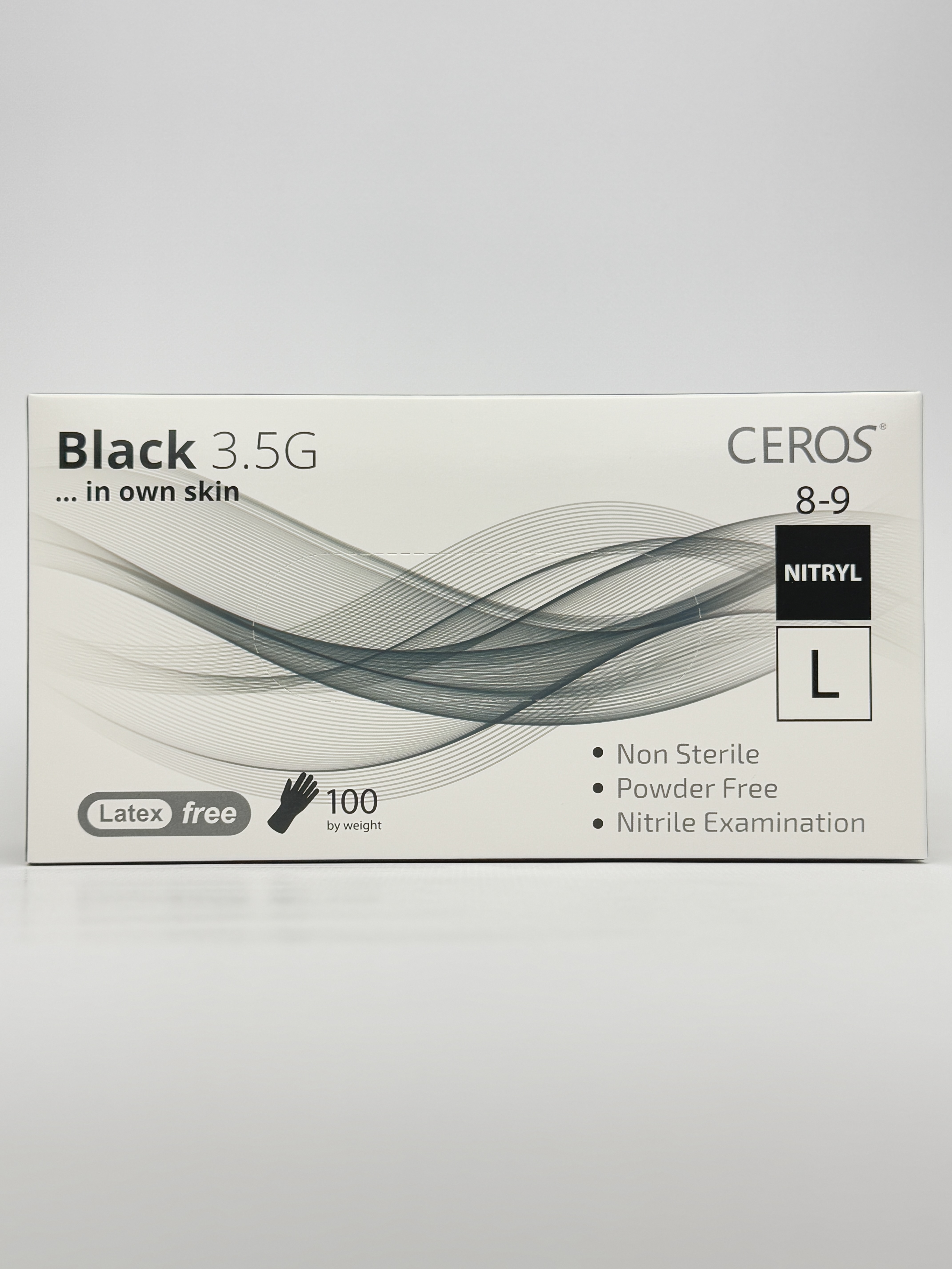 Рукавички CEROS нітріл.огл. L чорні (100шт)