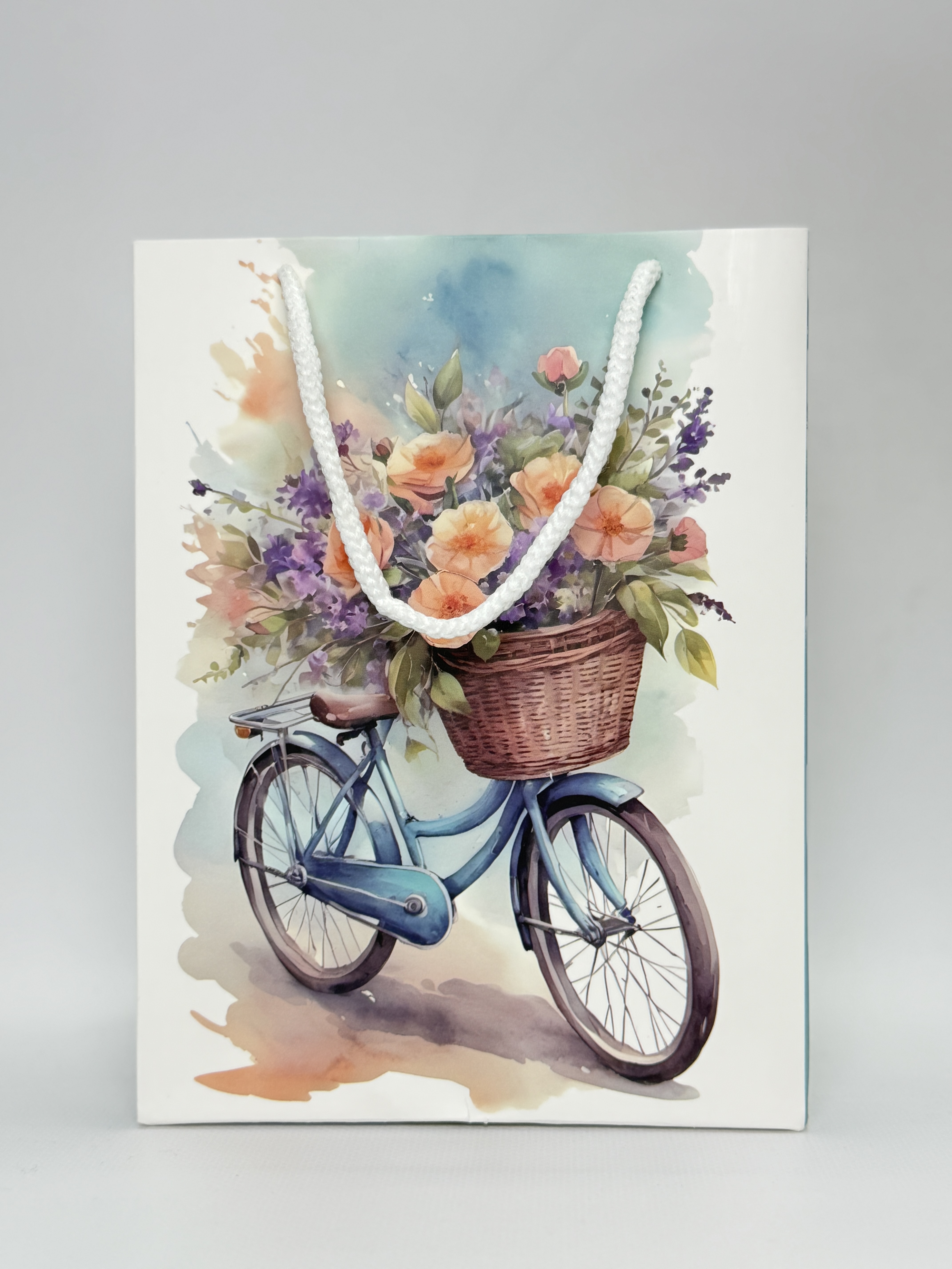 Пакет подарунковий 17.5*23 Велосипед з квітами M25