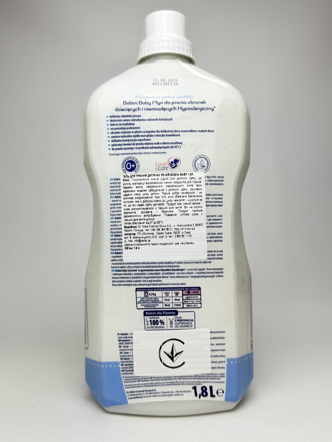 Bobini Baby Гель для прання дитячих речей 1.8л (25 прань)