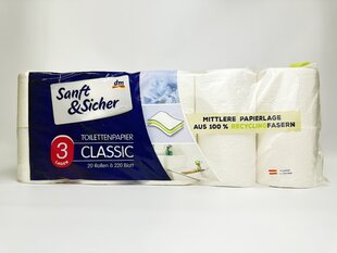 Туалетний папір dm Sanft&Sicher 3 lagen 20 шт.