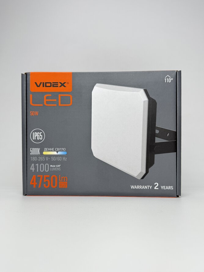 LED прожектор VIDEX F3 50W 5000K 220V Black VLE-F3-0505B