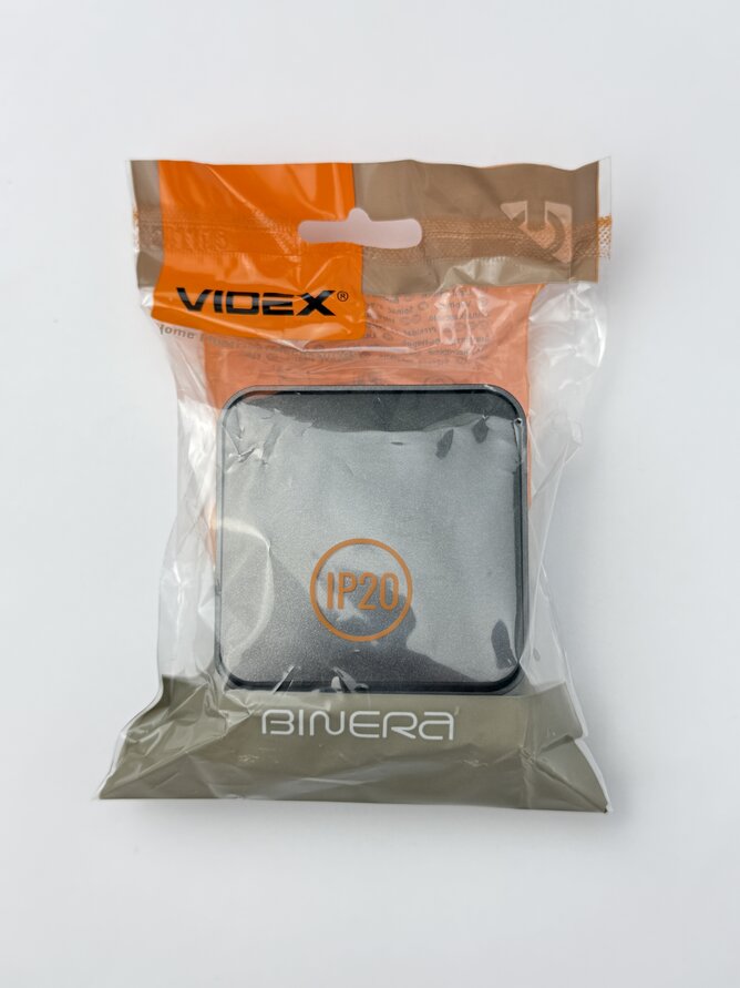 Вимикач зовнішній одноклавішний чорний графіт VIDEX BINERA IP20 VF-BNS11-BG (12шт/ящ)