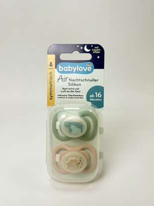 babylove Нічна симетрична силіконова пустушка Air - розм. 3. 16+ м. 2 шт