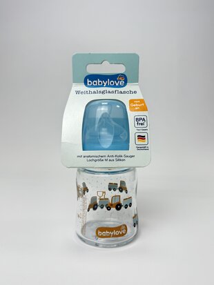 babylove Пляшка скляна з широким горлом 120 мл - з 0+ 1 шт