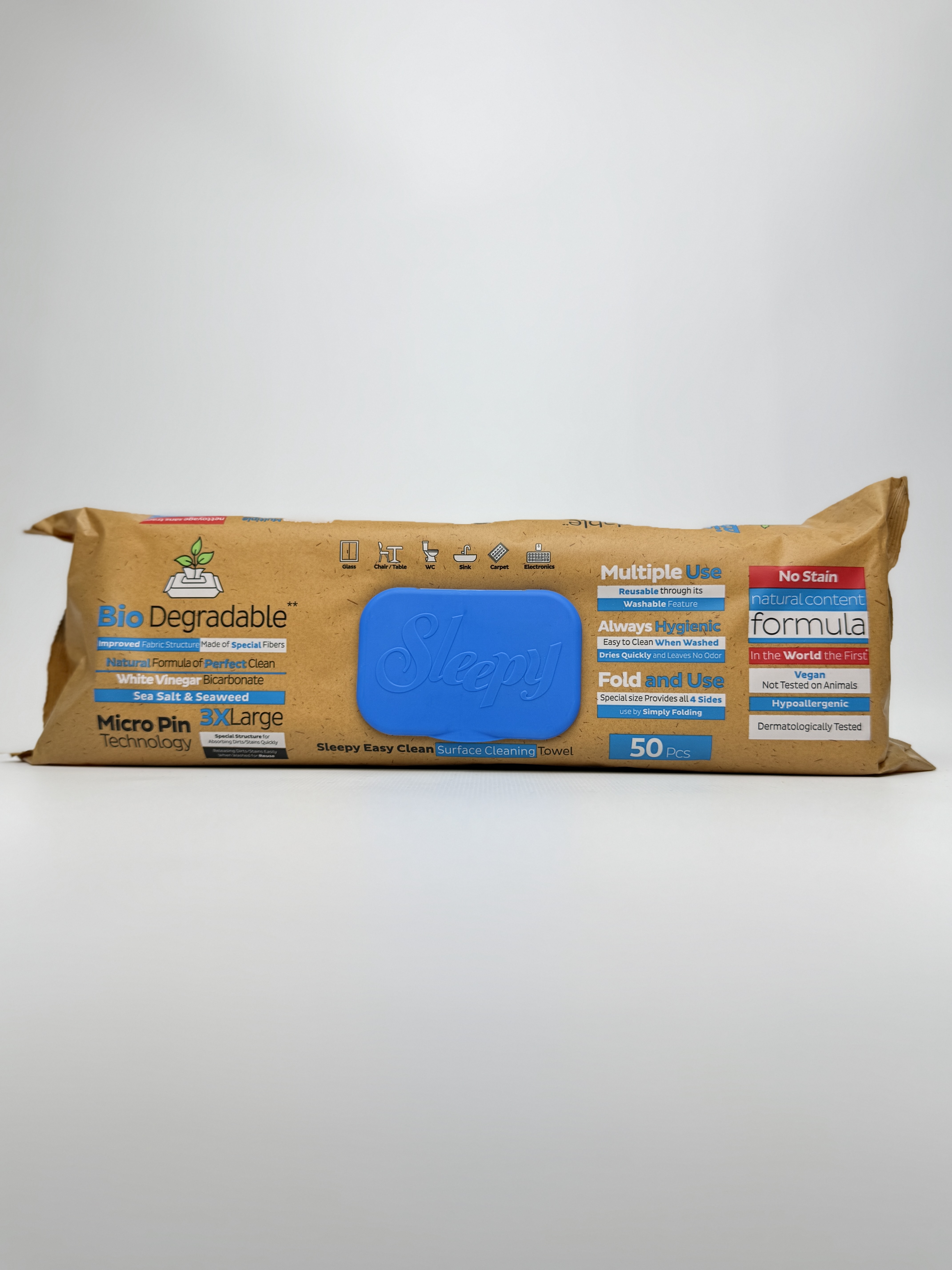 Sleepy Серветки для побут. приб. Bio Easy Clean Sea Salt (50шт.) Blue