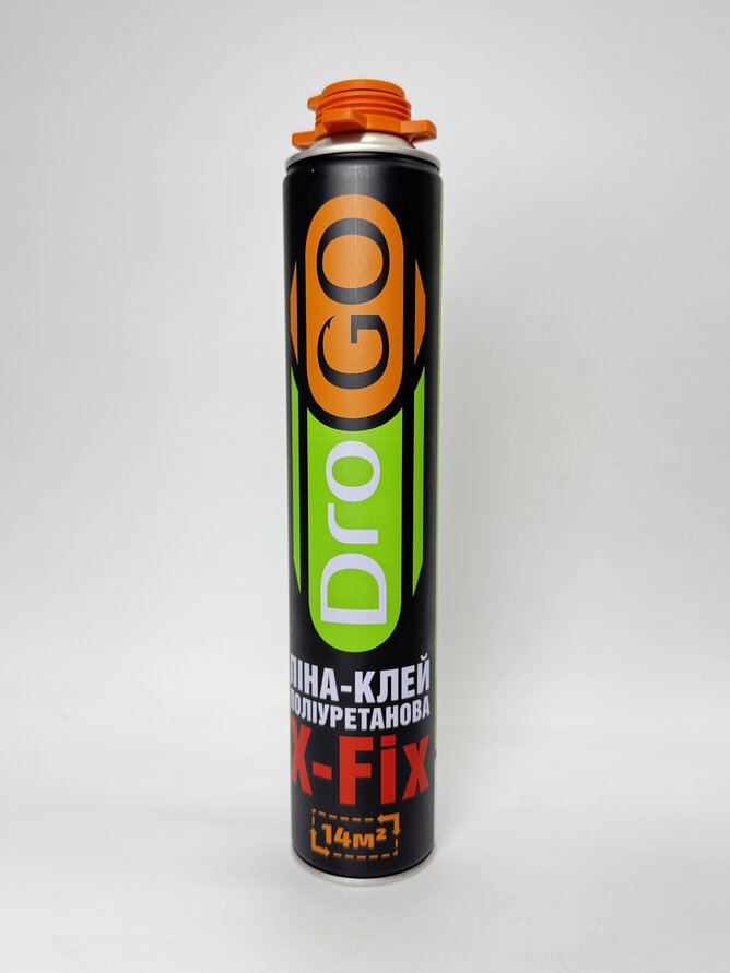 Поліуританова клей-піна X-Fix 800мл. 14м2. піст.. з трубочкою і кришкою DroGO
