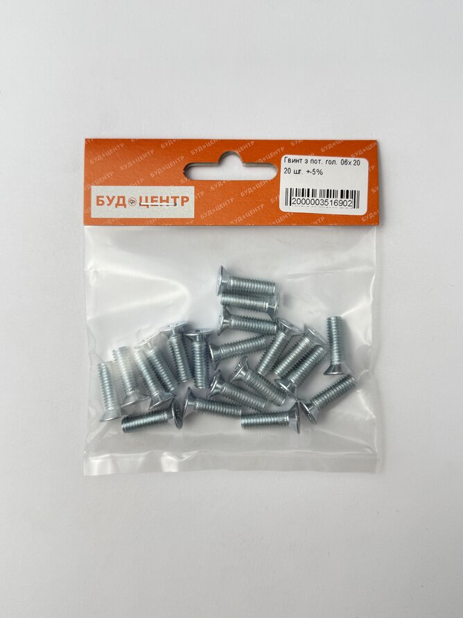 Гвинт з пот. гол. 06х20 20 шт. +-5%