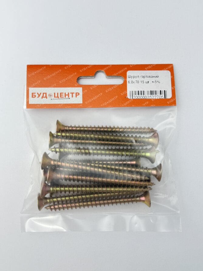 Шуруп гартований 6.0x70 15 шт .+-5%