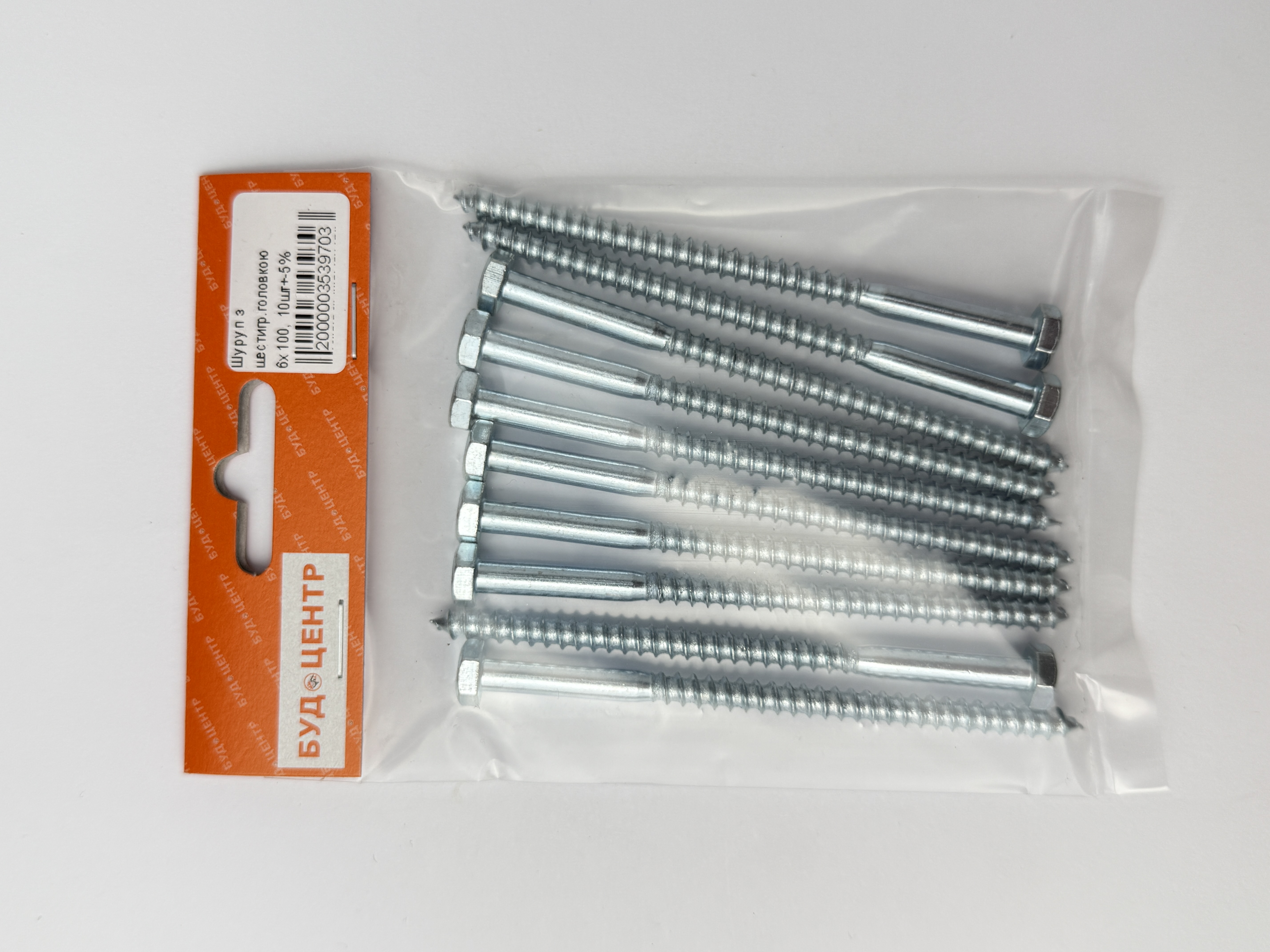 Шуруп з шестигр.головкою 6х100. 10шт+-5%