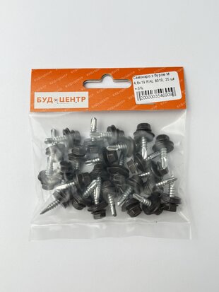Самонаріз з буром М 4.8х19 RAL 8019. 25 шт +-5%