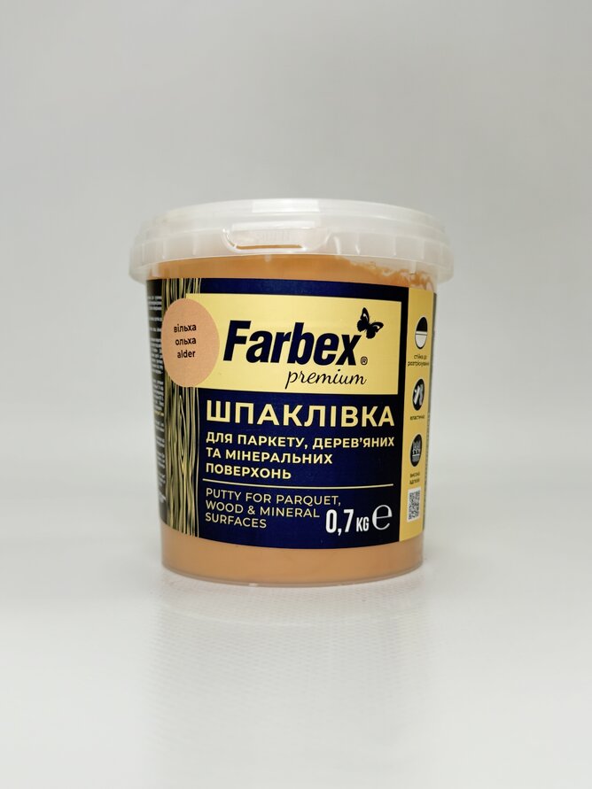 Шпаклівка по дереву та мінер. поверхням. вільха ТМ "Farbex" - 0.7 кг