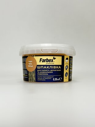 Шпаклівка по дереву та мінер. поверхням. горіх ТМ "Farbex" - 0.35 кг