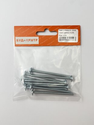 Гвинт з півкругл. голов. з прес-шайбою 4х60. 10шт +-5%