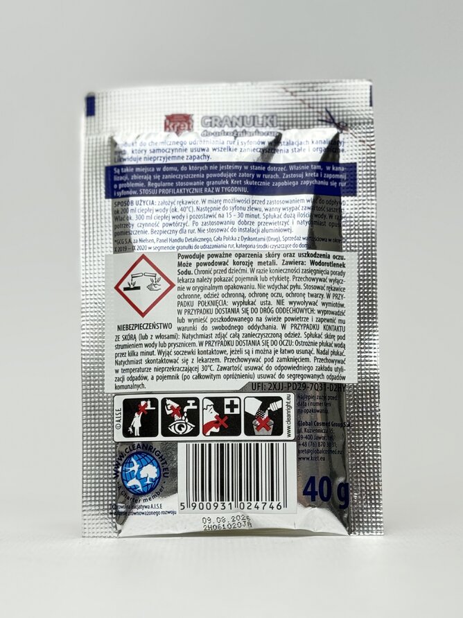 KRET Гранули для прочистки труб. 40 g