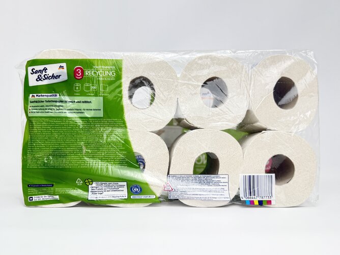 Туалетний папір dm Sanft&Sicher RECYCLING 3 lagen 8 шт.