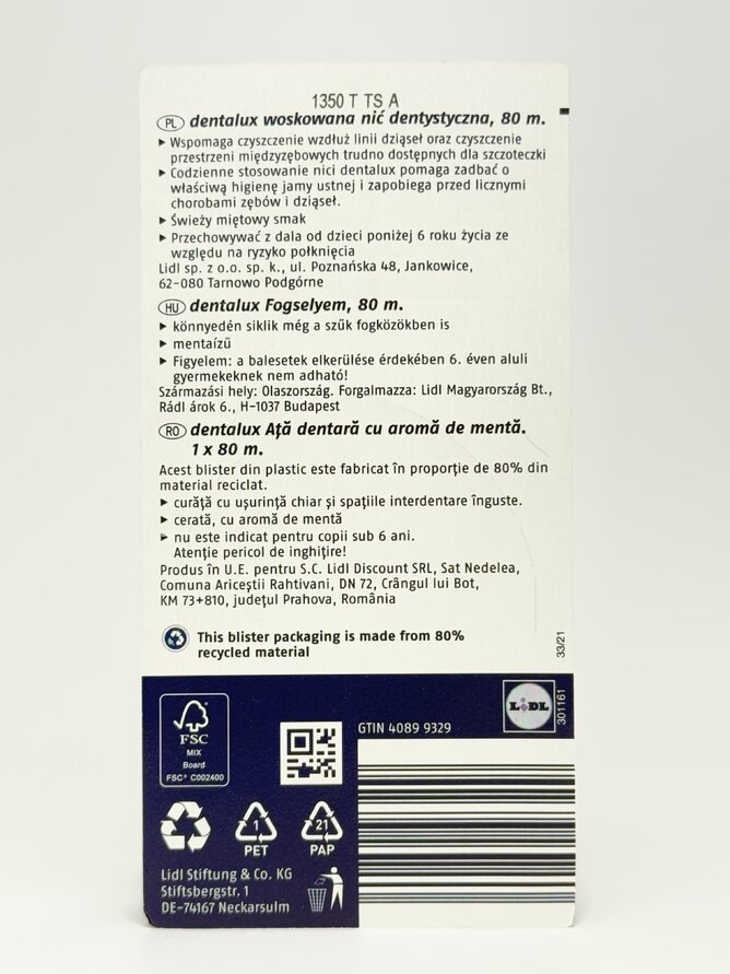 Dentalux Зубна нитка DENTAL TAPE 1*80м