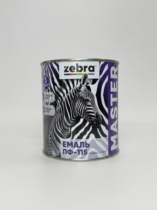 ЕМАЛЬ ПФ-115 УНІВЕРСАЛЬНА 0.8 кг ZEBRA серія MASTER 1255 М55 Жовтий
