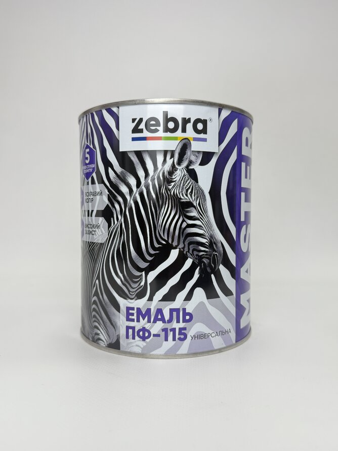 ЕМАЛЬ ПФ-115 УНІВЕРСАЛЬНА 2.6 кг ZEBRA серія MASTER 1290 М90 Чорний