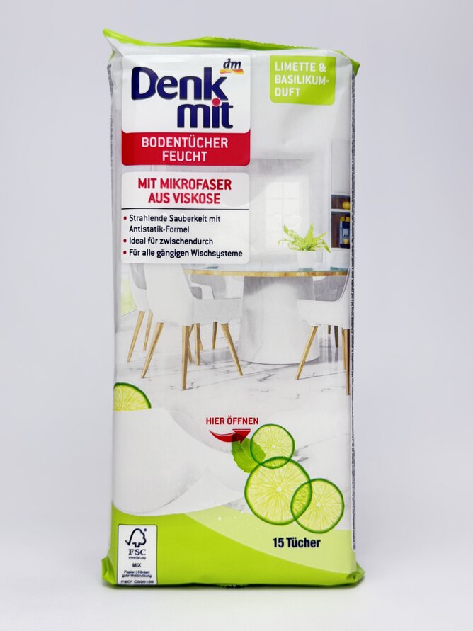 Denk Mit Серветки вологі для підлоги Limette&Basilikum 15 шт.